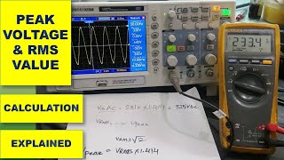 305 RMS amp Peak Voltage  Measurement amp Calculation [upl. by Akirrehs]