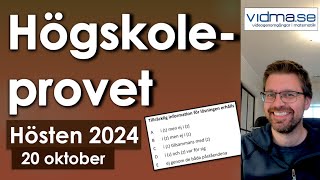 HÖGSKOLEPROVET Hösten 2024 Kvantitativa delarna [upl. by Kieger]