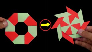 How To Make A Paper Transforming Ninja Star  Paper Craft For Kids [upl. by Rabi]