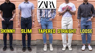 COMPLETE Guide To Zara Jeans  Which Fit Is Best Slim Skinny Tapered Straight Loose [upl. by Esoj640]