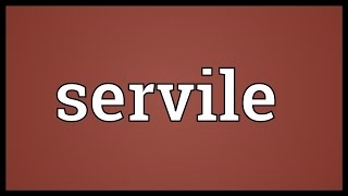 Servile Meaning [upl. by Etep]