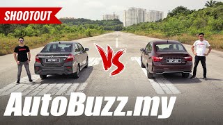 Drag Race Proton Saga vs Perodua Bezza  AutoBuzz [upl. by Annoik453]