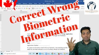 How to CORRECT Wrong Biometrics Information submitted in VFS Webform  Correct EMAILAPPLICATIONBIL [upl. by Hite]