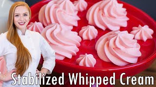 How to Make Stabilized Whipped Cream EASY Frosting Recipe for Cakes amp Desserts [upl. by Ayt]