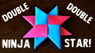 How to Make a Double Ninja Star DIST8  Origami [upl. by Mahoney]