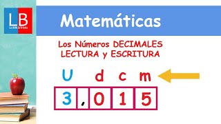 Los Números DECIMALES LECTURA y ESCRITURA ✔👩‍🏫 PRIMARIA [upl. by Sonya]