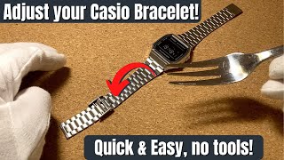 How to Adjust  Resize Casio Bracelet  Watch Band A158W A168W etc [upl. by Drucie]