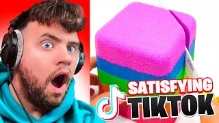 REACTING TO VIRAL SATISFYING TIK TOKS [upl. by Olenolin]