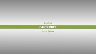 Installing Carbonite Safe Server Backup [upl. by Ibbie]