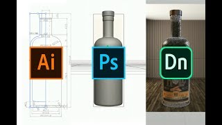 Create 3D objects OBJ using Illustrator amp Photoshop for Adobe Dimension product mockups [upl. by Nairad]