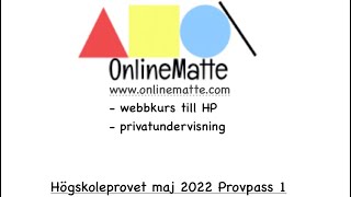 Högskoleprovet maj 2022 Provpass 1 Uppgift 8 [upl. by Naira]