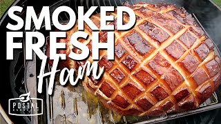 Smoked Fresh Ham Recipe  How to Smoke Ham on the BBQ [upl. by Brost]