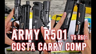 ARMY R501 STI Costa Carry Comp GBB 开箱对比 ARMY R501 vs R601 Unboxing Disassembly Comparison [upl. by Coriss624]