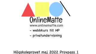 Högskoleprovet maj 2022 Provpass 1 Uppgift 11 [upl. by Ylecic]