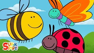 Butterfly Ladybug Bumblebee  Super Simple Songs [upl. by Ilek]