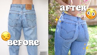 The BEST Method for DOWNSIZING JEANS  No More Bunchy Crotch [upl. by Einaej]