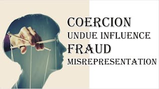 Coercion Undue Influence Fraud Misrepresentation  Indian Contract Act 1872  Law Guru [upl. by Duquette380]