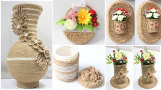 5 Jute craft ideas  Home decorating ideas handmade [upl. by Charters640]