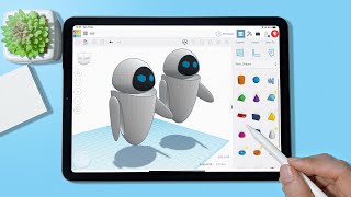 Modeling EVE Robot on iPad  Tinkercad [upl. by Sedlik]