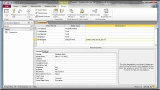 Microsoft Access 2007 2010 part 1 Tables [upl. by Emmey]