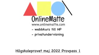 Högskoleprovet maj 2022 Provpass 1 Uppgift 30 [upl. by Chlori]