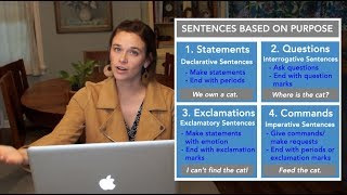 4 Sentence Types Declarative Interrogative Exclamatory amp Imperative [upl. by Nered984]