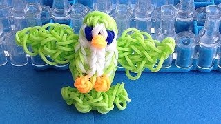 Rainbow Loom Charms 3D Bird loom bands Charm How to make with loom  bands [upl. by Ardek]