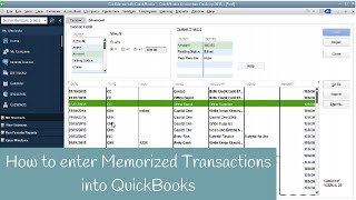 How to create memorized transactions in QuickBooks [upl. by Anelrihs]