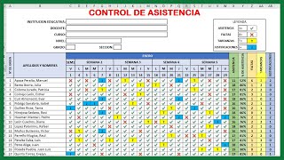 Cómo CREAR un REGISTRO DE ASISTENCIA para ALUMNOS en Excel Paso a Paso [upl. by Anailli]