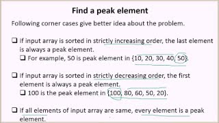 Find a Peak Element  GeeksforGeeks [upl. by Ferullo]