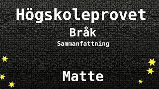 Högskoleprovet Bråk Sammanfattning  Matte Kvantitativa KVA NOG XYZ [upl. by Mok750]