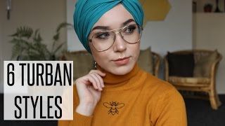 6 TURBAN STYLES with Chiffon Scarves  NABIILABEE [upl. by Adnahsam562]