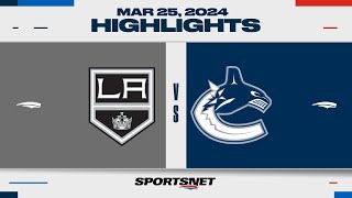 NHL Highlights  Kings vs Canucks  March 25 2024 [upl. by Astred]