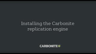 Carbonite Migrate Install console [upl. by Rollo]