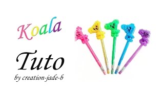 Tuto Rainbow Loom  Embout de crayon Koala [upl. by Brigitte]