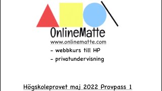 Högskoleprovet maj 2022 Provpass 1 Uppgift 5 [upl. by Yahsel269]