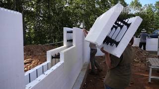 How To Stack Cut and Reinforce ICF Walls [upl. by Ellegna]