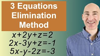 Solving Systems of 3 Equations Elimination [upl. by Fachanan]