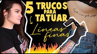 5 TRUCOS 🤯 para TATUAR LÍNEAS finas perfectas ✔️ [upl. by Nabal435]