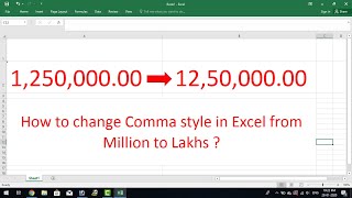 How to change Comma Style in Excel from Million to Lakhs [upl. by Drabeck]