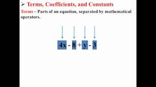 Terms Coefficients and Constants [upl. by Timi]