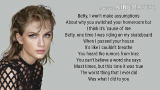 Taylor Swift  Betty lyrics [upl. by Ahsrop]