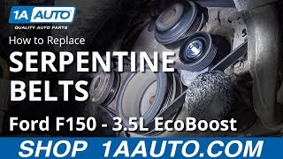 How to Replace Serpentine Belts 0914 Ford F150 [upl. by Assili]