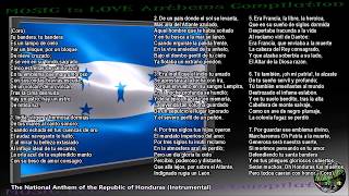 Honduras National Anthem quotHimno Nacional de Hondurasquot INSTRUMENTAL with lyrics [upl. by Airretal]