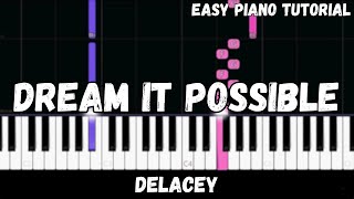 Delacey  Dream It Possible Easy Piano Tutorial [upl. by Lekkim801]