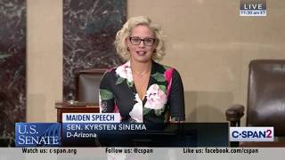 Watch Sen Kyrsten Sinema Give Her First Speech from Senate Floor [upl. by Yaffit]