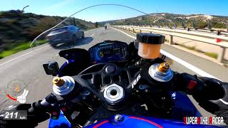 Yamaha R6 GPS Top Speed Quickshifter Akrapovic Sound [upl. by Sukramaj]