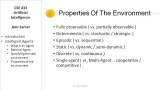 01AIWhat intelligent Agent and Environment Properties [upl. by Strohben]