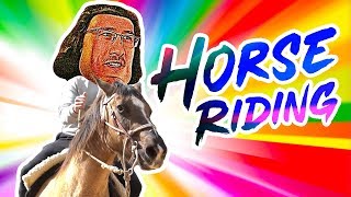 Markiplier Tries HORSEBACK RIDING [upl. by Ahsiekim]