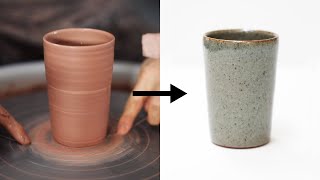 Making a Stoneware Pottery Cup from Beginning to End — Narrated Version [upl. by Ecitnirp]